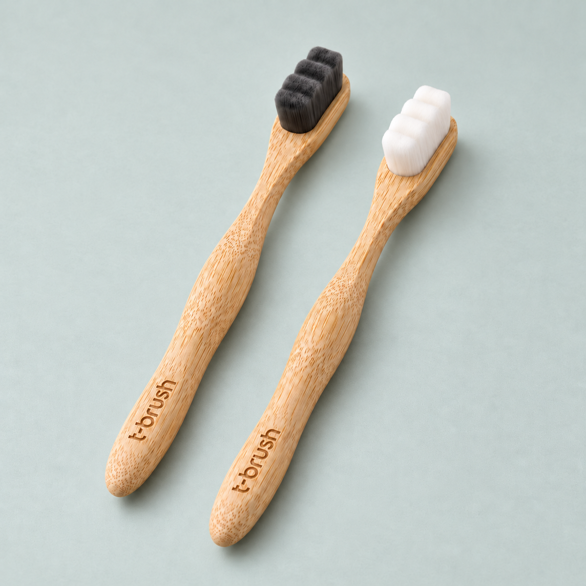 T-brush Adult Nano Bamboo Toothbrush (white and black) - Ulrta Soft